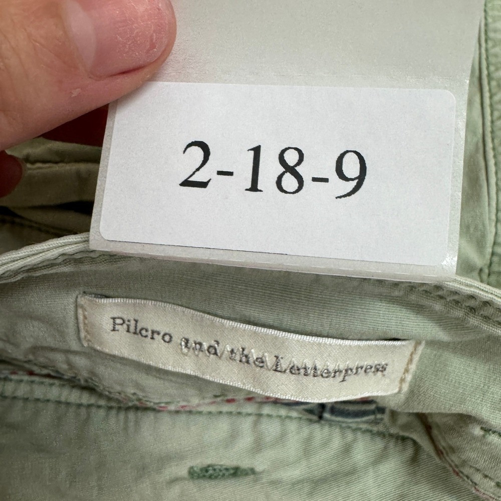 Pilcro and the Letterpress Skirt Womens Size 4 Green Khaki Utility Pocket Mini - Picture 4 of 14